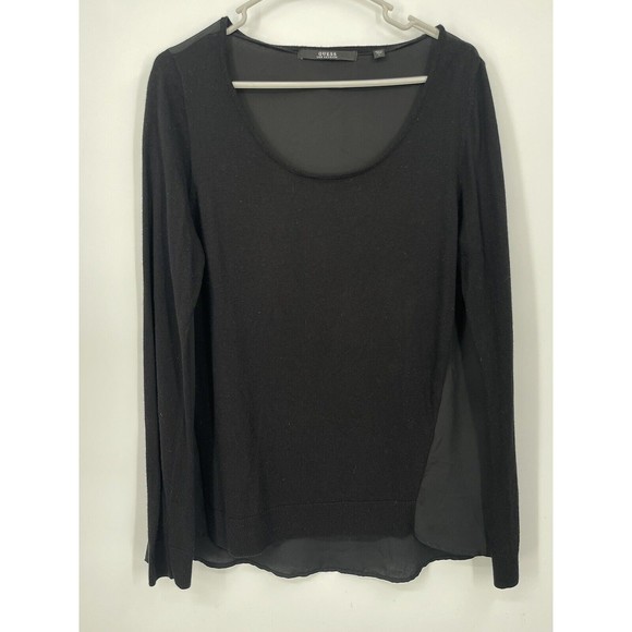 Guess Black Long Sleeve Chiffon Top Size‎ L - Picture 1 of 6